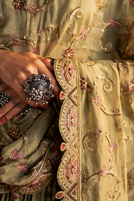 ISHIRA GREEN LEHENGA SET