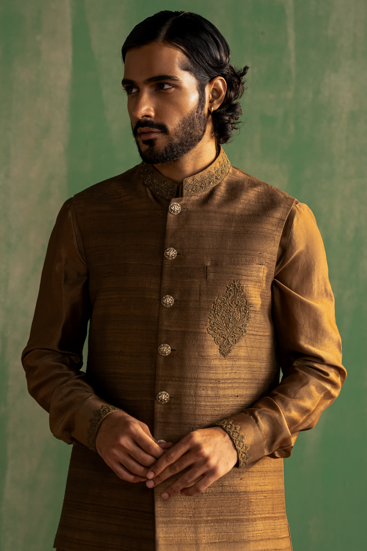 TANMAY BROWN BUNDI SET