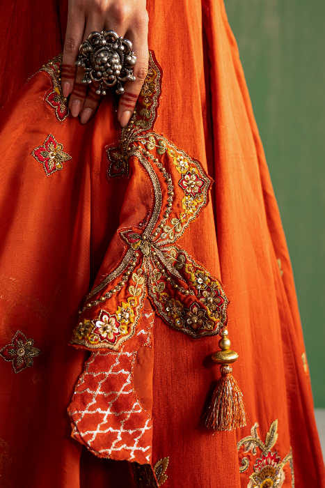 ZAINA RUST LEHENGA SET